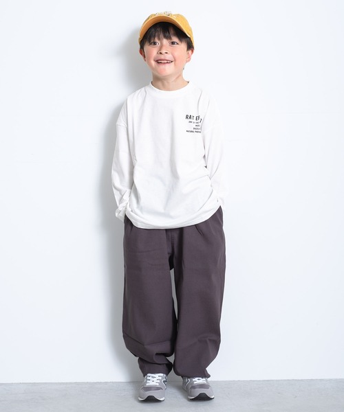 RAT EFFECT（ラットエフェクト）の「フォトプリントロングTシャツ（Tシャツ/カットソー・キッズ・ベージュ/ブラック/チャコールグレー/ライトグレー/グリーン/オフホワイト・120/140/160/150/130/170）」の8枚目の写真