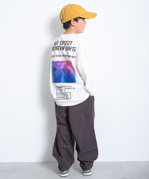 RAT EFFECT（ラットエフェクト）の「フォトプリントロングTシャツ（Tシャツ/カットソー・キッズ・ベージュ/ブラック/チャコールグレー/ライトグレー/グリーン/オフホワイト・120/140/160/150/130/170）」の7枚目の写真