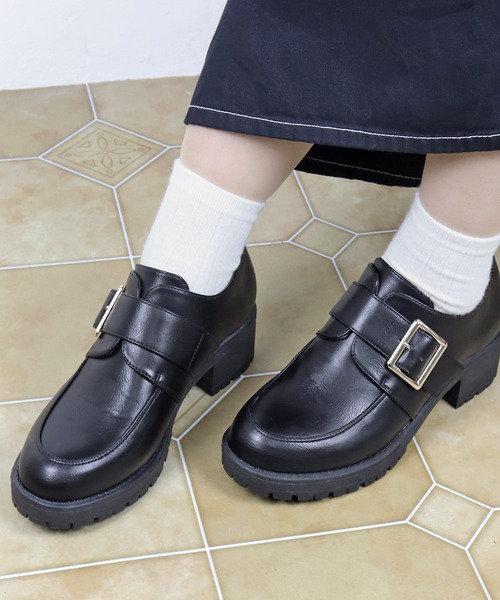 AAA+（サンエープラス）の「AAA / マニッシュ ワンベルトバックル厚底ローファー(3583)（ローファー・レディース・ブラック/ダークブラウン/ブラック系その他・40/38/39/36/37/35/41/42）」の6枚目の写真