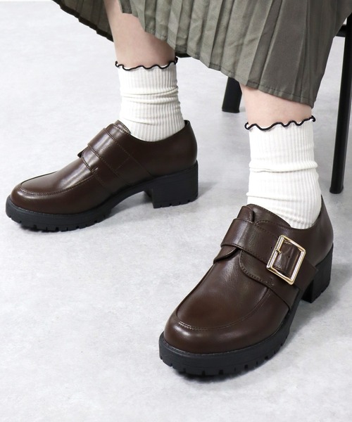 AAA+（サンエープラス）の「AAA / マニッシュ ワンベルトバックル厚底ローファー(3583)（ローファー・レディース・ブラック/ダークブラウン/ブラック系その他・40/38/39/36/37/35/41/42）」の9枚目の写真