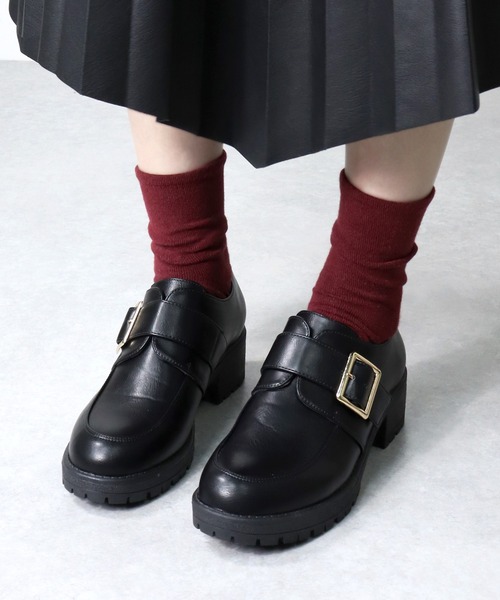 AAA+（サンエープラス）の「AAA / マニッシュ ワンベルトバックル厚底ローファー(3583)（ローファー・レディース・ブラック/ダークブラウン/ブラック系その他・40/38/39/36/37/35/41/42）」の11枚目の写真