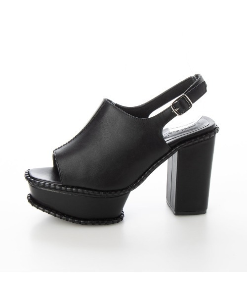 Elvis Luce(エルビスルーチェ)の「ElvisLuce(エルビスルーチェ) ステッチ入りソールバックベルト厚底 サンダル(サンダル・レディース・ブラック系その他/ブラック/ホワイト・L/S/M/LL)」の10枚目の写真