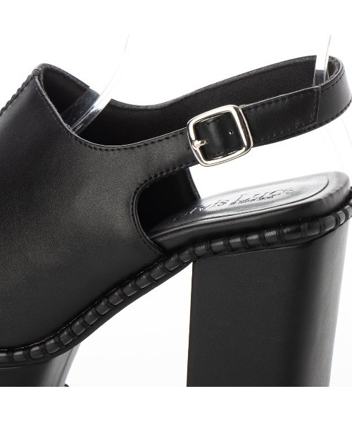 Elvis Luce(エルビスルーチェ)の「ElvisLuce(エルビスルーチェ) ステッチ入りソールバックベルト厚底 サンダル(サンダル・レディース・ブラック系その他/ブラック/ホワイト・L/S/M/LL)」の13枚目の写真