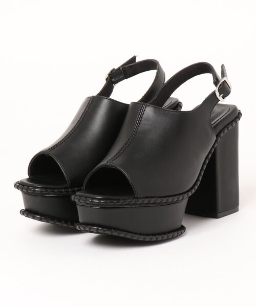 Elvis Luce(エルビスルーチェ)の「ElvisLuce(エルビスルーチェ) ステッチ入りソールバックベルト厚底 サンダル(サンダル・レディース・ブラック系その他/ブラック/ホワイト・L/S/M/LL)」の18枚目の写真