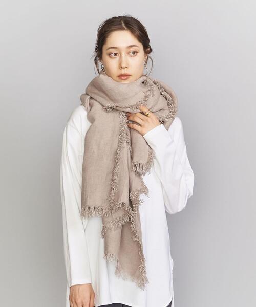 ASAUCE MELER＞リネンフリンジストール