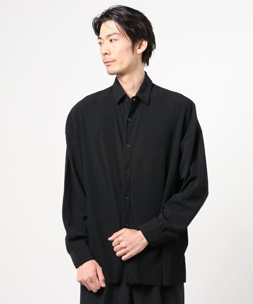 Bling Leads(ブリングリーズ)の「『Bling leads』オーバーサイズ プリーツシャツ(シャツ/ブラウス・レディース・ブラック/グレー/グレイッシュベージュ/グレイッシュブルー・MEDIUM/LARGE)」の16枚目の写真