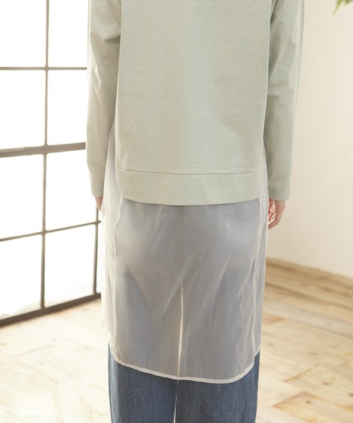 MATCH&more(マッチアンドモア)の「シアーシャツレイヤード風チュニック(シャツ/ブラウス・レディース・ライトブルー/ブラック/オフホワイト・FREE)」の16枚目の写真