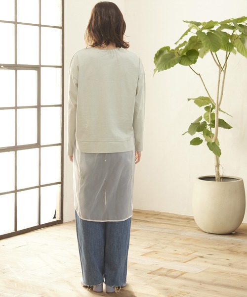 MATCH&more(マッチアンドモア)の「シアーシャツレイヤード風チュニック(シャツ/ブラウス・レディース・ライトブルー/ブラック/オフホワイト・FREE)」の13枚目の写真