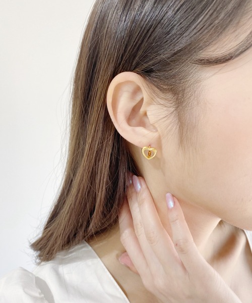 専用★LUCE&ME★18k ptit heart ロングピアス 専用☆LUCE&ME☆18k ptit heart ロングピアス