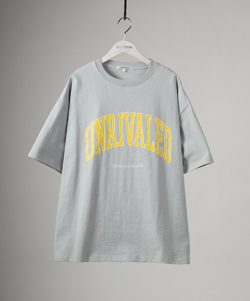 SlashDate(スラッシュデイト)の「オーバーサイズ ヘビーウェイト カレッジロゴ プリント Tシャツ/古着風(Tシャツ/カットソー・メンズ・ホワイト/ライトブルー/ブラック/グレー/グリーン/スモークピンク・M/L)」の18枚目の写真