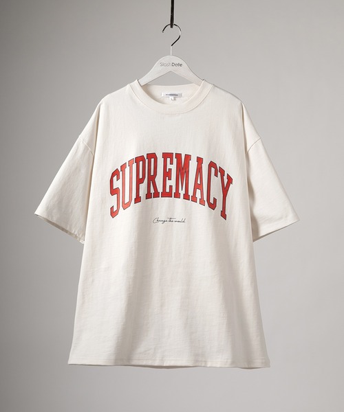 SlashDate(スラッシュデイト)の「オーバーサイズ ヘビーウェイト カレッジロゴ プリント Tシャツ/古着風(Tシャツ/カットソー・メンズ・ホワイト/ライトブルー/ブラック/グレー/グリーン/スモークピンク・M/L)」の15枚目の写真