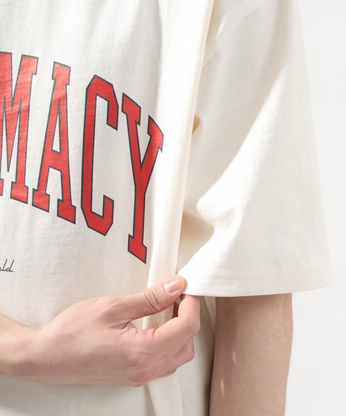 SlashDate(スラッシュデイト)の「オーバーサイズ ヘビーウェイト カレッジロゴ プリント Tシャツ/古着風(Tシャツ/カットソー・メンズ・ホワイト/ライトブルー/ブラック/グレー/グリーン/スモークピンク・M/L)」の14枚目の写真