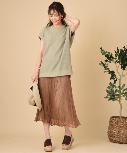 INTERPLANET(インタープラネット)の「グロスクレープ特殊プリーツスカート(スカート・レディース・ブラウン/オフホワイト/ピンク・FREE)」の9枚目の写真