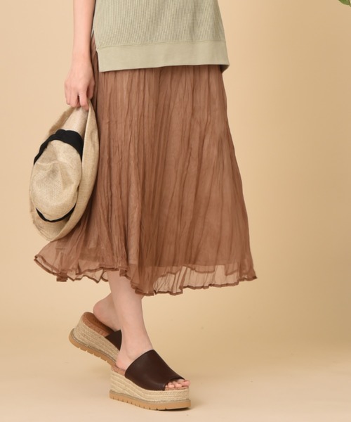 INTERPLANET(インタープラネット)の「グロスクレープ特殊プリーツスカート(スカート・レディース・ブラウン/オフホワイト/ピンク・FREE)」の6枚目の写真