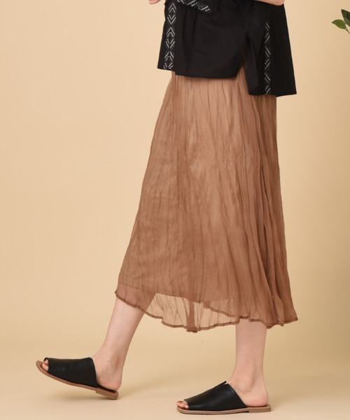 INTERPLANET(インタープラネット)の「グロスクレープ特殊プリーツスカート(スカート・レディース・ブラウン/オフホワイト/ピンク・FREE)」の8枚目の写真