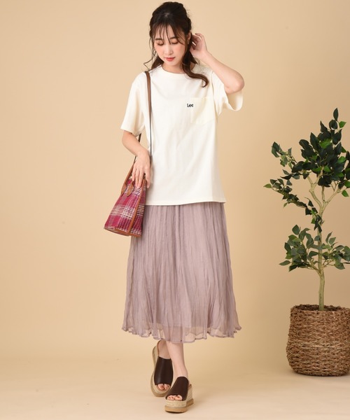 INTERPLANET(インタープラネット)の「グロスクレープ特殊プリーツスカート(スカート・レディース・ブラウン/オフホワイト/ピンク・FREE)」の16枚目の写真