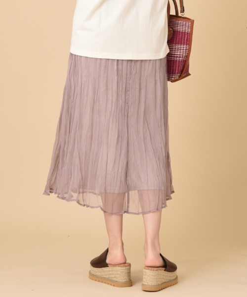 INTERPLANET(インタープラネット)の「グロスクレープ特殊プリーツスカート(スカート・レディース・ブラウン/オフホワイト/ピンク・FREE)」の15枚目の写真