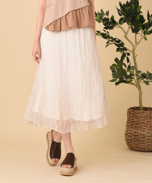 INTERPLANET(インタープラネット)の「グロスクレープ特殊プリーツスカート(スカート・レディース・ブラウン/オフホワイト/ピンク・FREE)」の18枚目の写真