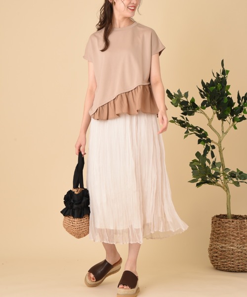 INTERPLANET(インタープラネット)の「グロスクレープ特殊プリーツスカート(スカート・レディース・ブラウン/オフホワイト/ピンク・FREE)」の22枚目の写真