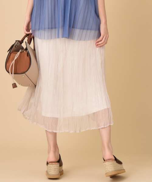 INTERPLANET(インタープラネット)の「グロスクレープ特殊プリーツスカート(スカート・レディース・ブラウン/オフホワイト/ピンク・FREE)」の20枚目の写真