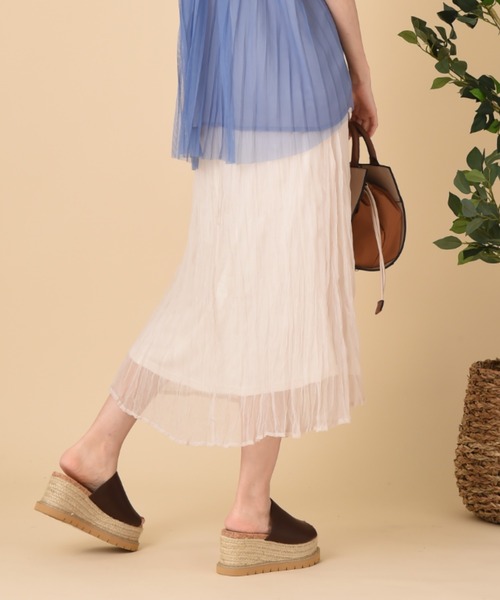 INTERPLANET(インタープラネット)の「グロスクレープ特殊プリーツスカート(スカート・レディース・ブラウン/オフホワイト/ピンク・FREE)」の21枚目の写真