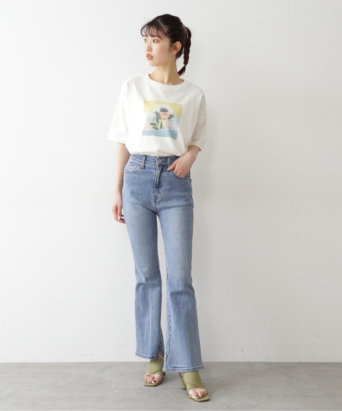 FREE'S MART（フリーズマート）の「◆アートプリントビックＴシャツ（Tシャツ/カットソー・レディース・ホワイト/ブラック/ベージュ・FREE）」の6枚目の写真