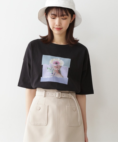 FREE'S MART（フリーズマート）の「◆アートプリントビックＴシャツ（Tシャツ/カットソー・レディース・ホワイト/ブラック/ベージュ・FREE）」の18枚目の写真