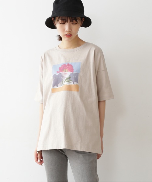 FREE'S MART（フリーズマート）の「◆アートプリントビックＴシャツ（Tシャツ/カットソー・レディース・ホワイト/ブラック/ベージュ・FREE）」の12枚目の写真