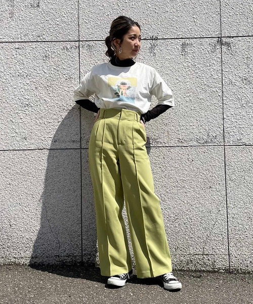 FREE'S MART（フリーズマート）の「◆アートプリントビックＴシャツ（Tシャツ/カットソー・レディース・ホワイト/ブラック/ベージュ・FREE）」の5枚目の写真