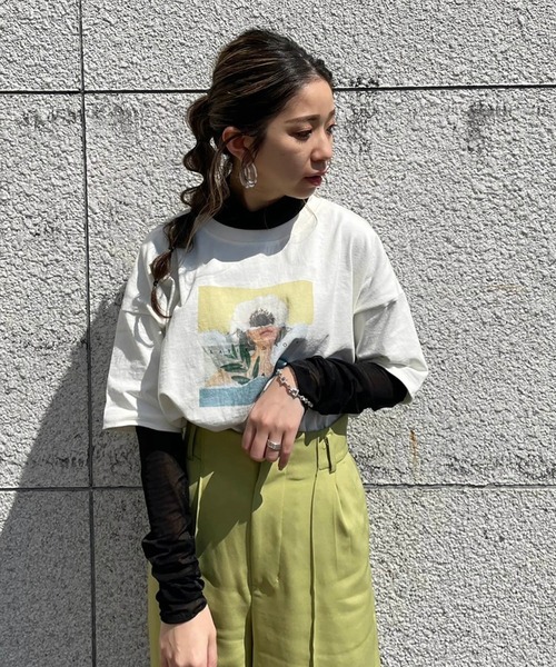 FREE'S MART（フリーズマート）の「◆アートプリントビックＴシャツ（Tシャツ/カットソー・レディース・ホワイト/ブラック/ベージュ・FREE）」の4枚目の写真