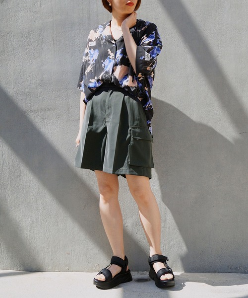 179/WG（イチナナキュウダブルジー）の「カーゴハーフパンツ（カーゴパンツ・レディース・ブラック/ベージュ/チャコールグレー・MEDIUM）」の21枚目の写真