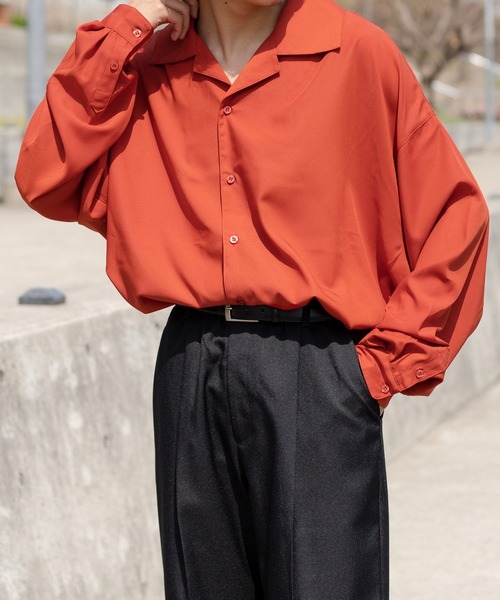 kutir(クティール)の「トロミルーズオープンカラーシャツ(シャツ/ブラウス・メンズ・ホワイト/レッド/グリーン・LARGE/MEDIUM)」の1枚目の写真