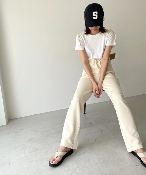 CANAL JEAN（キャナルジーン）の「RED CHOP WORKS(レッドチョップワークス) サイドコード裏毛スウェットパンツ（その他パンツ・レディース・クリーム/ヘザーグレー・38）」の15枚目の写真