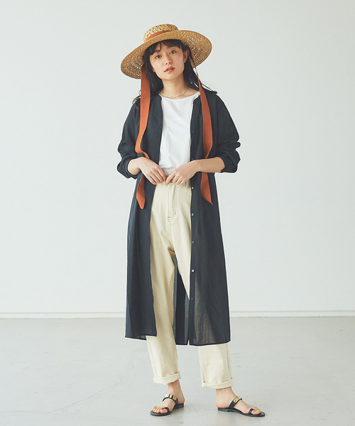 abahouse mavie（アバハウスマヴィ）の「ライトクロスシャツワンピース（ワンピース・レディース・ブラック/ライトブルー/カーキ・フリー）」の5枚目の写真