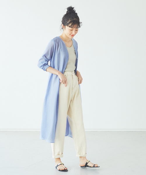 abahouse mavie（アバハウスマヴィ）の「ライトクロスシャツワンピース（ワンピース・レディース・ブラック/ライトブルー/カーキ・フリー）」の8枚目の写真