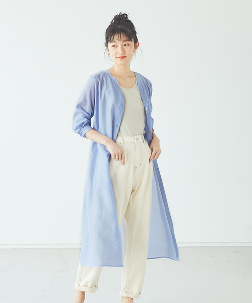 abahouse mavie（アバハウスマヴィ）の「ライトクロスシャツワンピース（ワンピース・レディース・ブラック/ライトブルー/カーキ・フリー）」の10枚目の写真