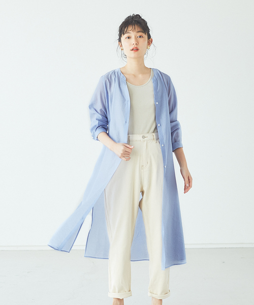 abahouse mavie（アバハウスマヴィ）の「ライトクロスシャツワンピース（ワンピース・レディース・ブラック/ライトブルー/カーキ・フリー）」の11枚目の写真