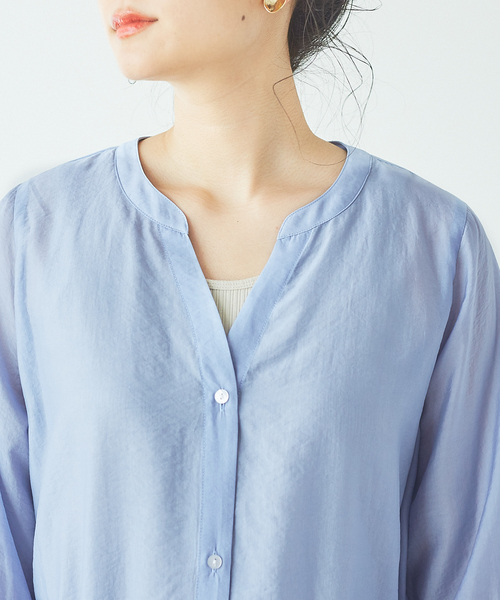 abahouse mavie（アバハウスマヴィ）の「ライトクロスシャツワンピース（ワンピース・レディース・ブラック/ライトブルー/カーキ・フリー）」の14枚目の写真