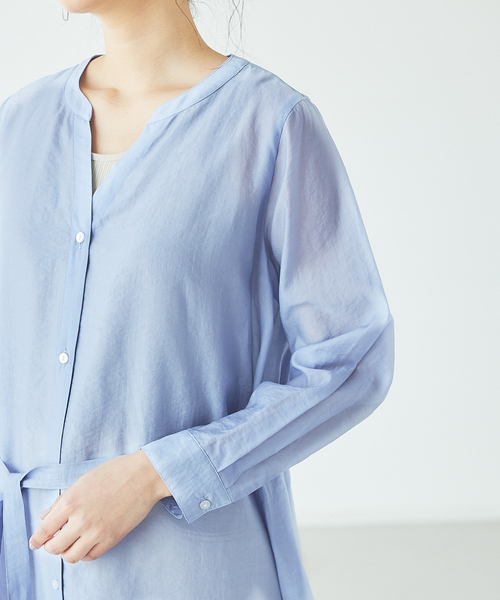 abahouse mavie（アバハウスマヴィ）の「ライトクロスシャツワンピース（ワンピース・レディース・ブラック/ライトブルー/カーキ・フリー）」の15枚目の写真