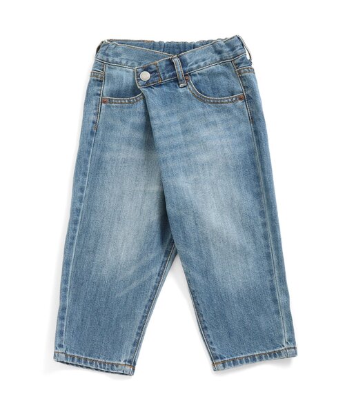 F.O.U（エフオーユー）の「ラップデニム 10分丈（デニムパンツ・キッズ・キナリ/ネイビー/ブルー・140/110/120/130）」の3枚目の写真