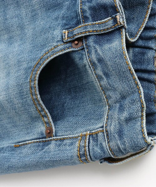 F.O.U（エフオーユー）の「ラップデニム 10分丈（デニムパンツ・キッズ・キナリ/ネイビー/ブルー・140/110/120/130）」の4枚目の写真