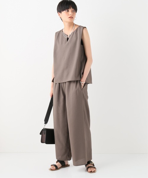 Simplicite(サンプリシテ)の「リネンライクオールインワンセット(つなぎ/オールインワン・レディース・アイボリー/イエロー/ブラウン・FREE)」の2枚目の写真