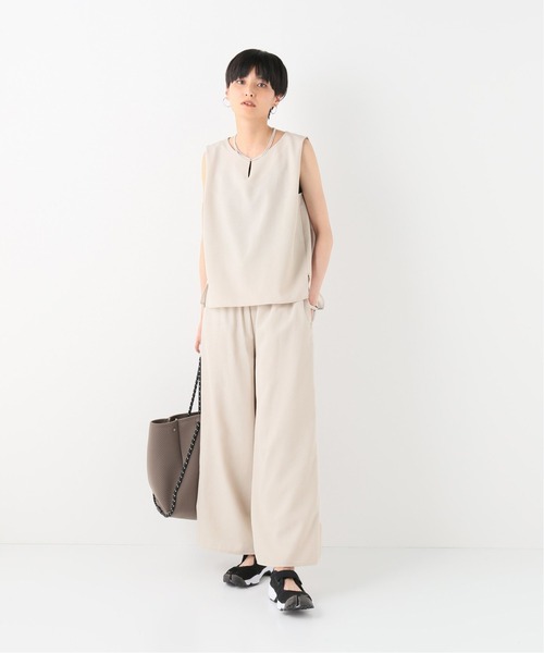 Simplicite(サンプリシテ)の「リネンライクオールインワンセット(つなぎ/オールインワン・レディース・アイボリー/イエロー/ブラウン・FREE)」の4枚目の写真