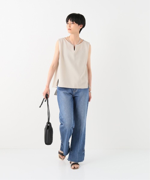 Simplicite(サンプリシテ)の「リネンライクオールインワンセット(つなぎ/オールインワン・レディース・アイボリー/イエロー/ブラウン・FREE)」の6枚目の写真