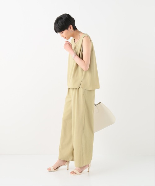 Simplicite(サンプリシテ)の「リネンライクオールインワンセット(つなぎ/オールインワン・レディース・アイボリー/イエロー/ブラウン・FREE)」の12枚目の写真