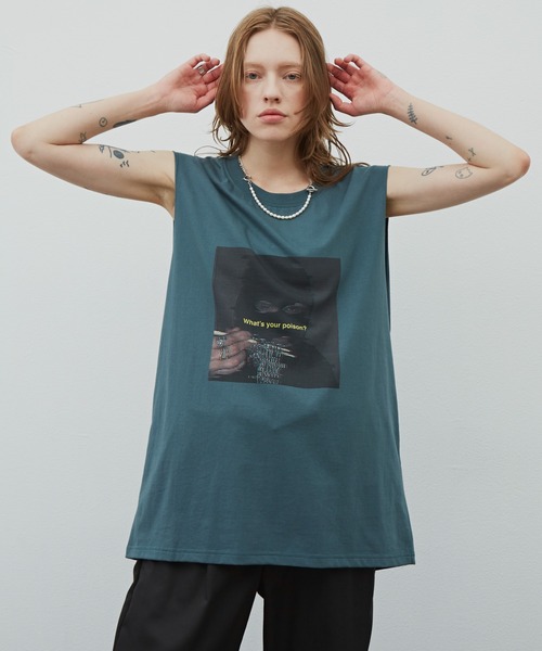 AIVER（アイバー）の「AIVER　マスクフォトシルケットN/S TEE（Tシャツ/カットソー・メンズ・チャコールグレー/ブラック/グリーン・MEDIUM/LARGE）」の12枚目の写真