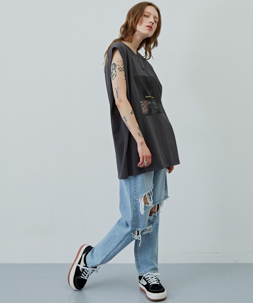 AIVER（アイバー）の「AIVER　マスクフォトシルケットN/S TEE（Tシャツ/カットソー・メンズ・チャコールグレー/ブラック/グリーン・MEDIUM/LARGE）」の15枚目の写真