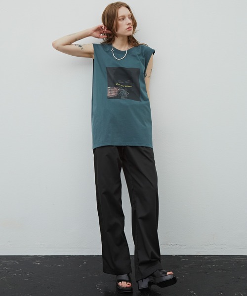 AIVER（アイバー）の「AIVER　マスクフォトシルケットN/S TEE（Tシャツ/カットソー・メンズ・チャコールグレー/ブラック/グリーン・MEDIUM/LARGE）」の19枚目の写真