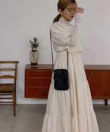 VANNIE U | ハーフスリーブマルチWAYティアードワンピース｜ブラウス・キャミワンピース・ウエストリボン３点セット(ワンピース)