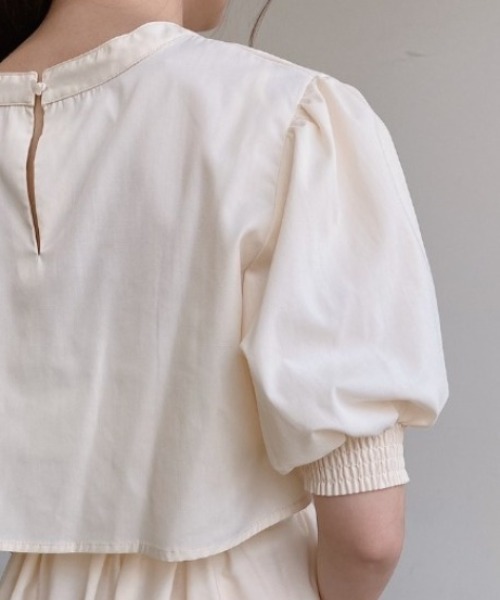 VANNIE U（ヴァニーユー）の「ハーフスリーブマルチWAYティアードワンピース｜ブラウス・キャミワンピース・ウエストリボン３点セット（ワンピース・レディース・ライトブルー/ベージュ/アイボリー・FREE）」の14枚目の写真